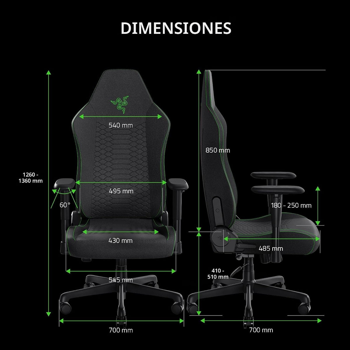 Razer Iskur X V2 | Tela | Transpirable