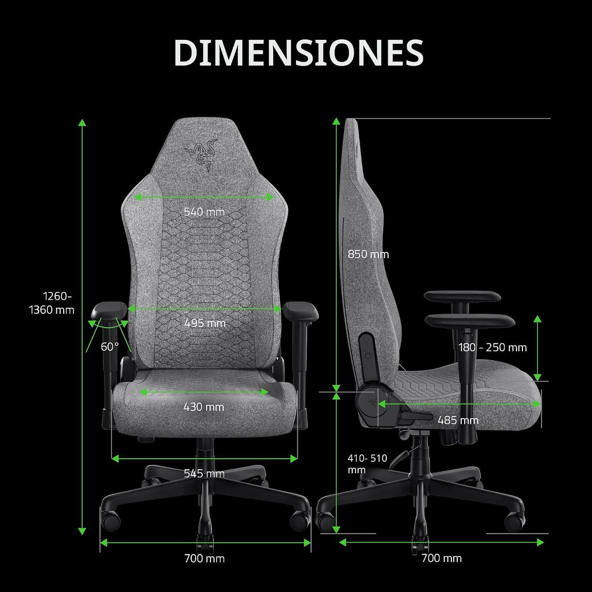 Razer Iskur V2 X Tela | Ergonomica | Transpirable